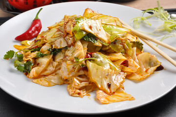 traditional Chinese cuisine: spicy cabbage in sauce