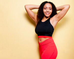 Young woman wearing fitness gear