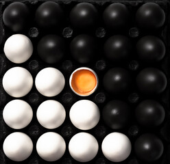 Abstract Painted Eggs Top Down Pattern. Flat Lay Canceptual Creative Background Image