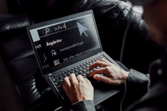 Man working on laptop