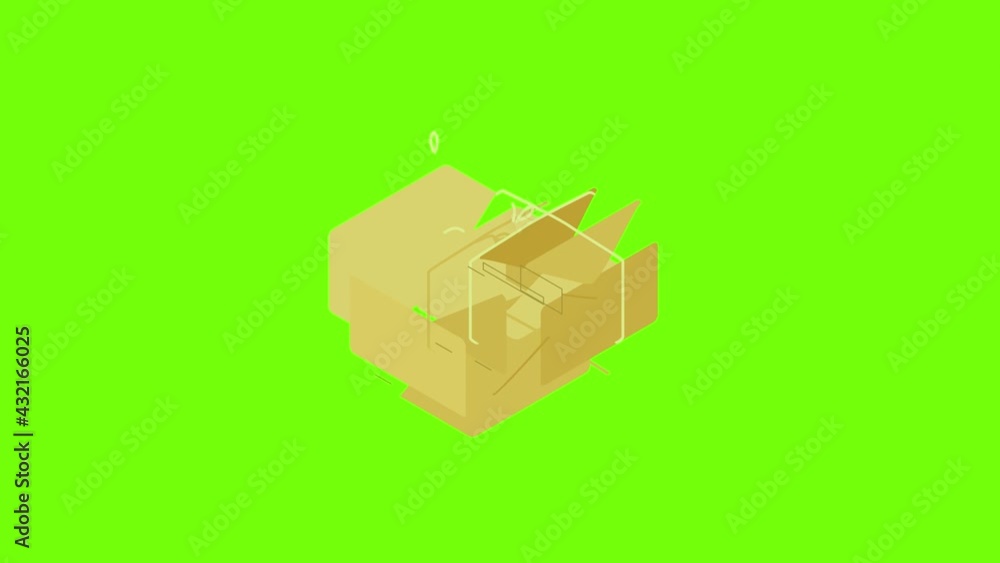 Poster post box icon animation cartoon object on green screen background