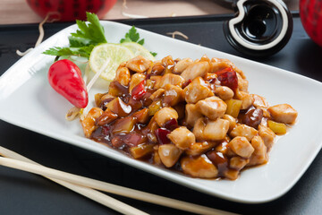 traditional Chinese cuisine: chicken with kung PAO peanuts