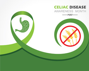 Vector illustration of Celiac Disease Awareness Month in May.