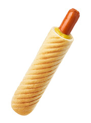 French hot dog with mustard