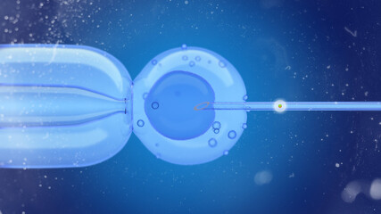 Test tube baby 3d illustration