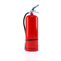 Obraz premium Red Fire extinguisher on white background. 3d illustration