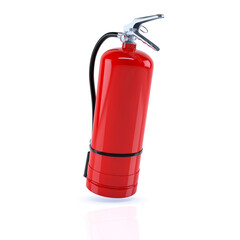 Obraz premium Red Fire extinguisher on white background. 3d illustration