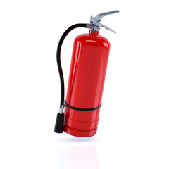 Red Fire extinguisher on white background. 3d illustration