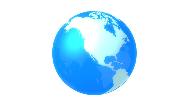 アメリカ中心の青いデジタルネットワークイメージ白背景