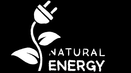 whiteboard style animation of a natural energy icon, sustainable ecology theme