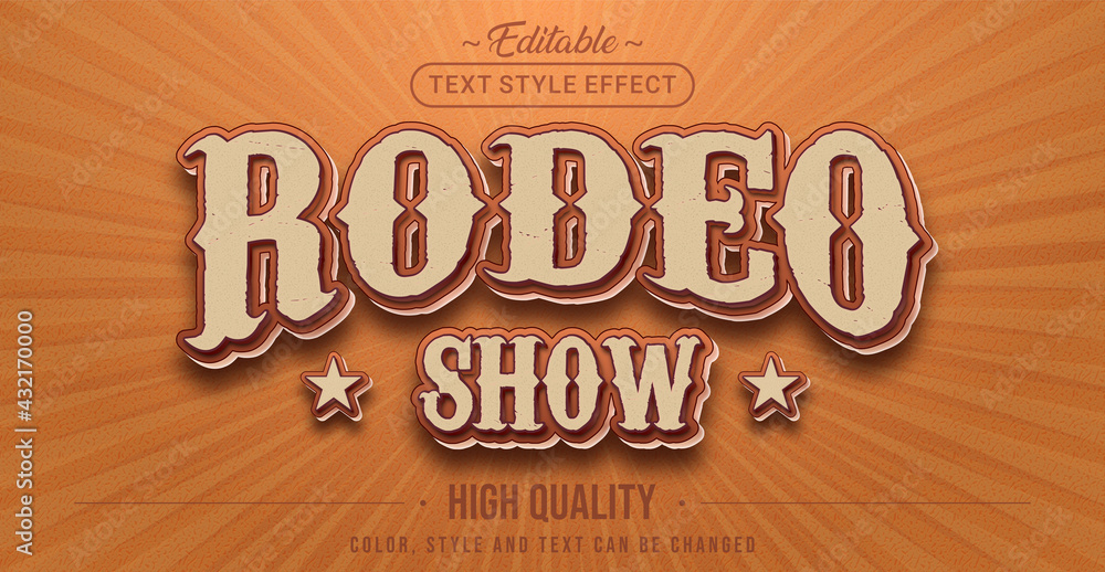 Poster Editable text style effect - Retro Rodeo Show text style theme.