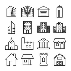 Fototapeta premium Town, building set icon vector. Flat desing.ai