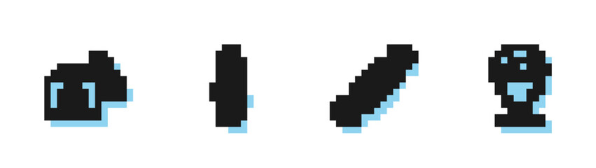 Set line Shock absorber, First aid kit and warning triangle, Car spark plug and Location with car service icon. Vector