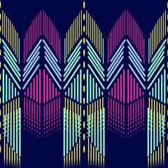 Ikat seamless pattern as cloth, curtain, textile design, wallpaper, surface texture background. Vector EPS10