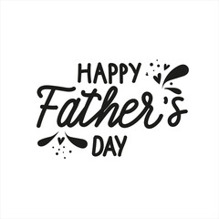 Happy Fathers Day hand drawn lettering in children style