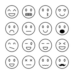 Smiles set icon vector. Flat desing