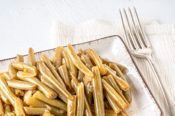 cowpea bean cooked with olive oil on plate