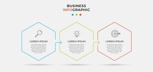 Infographics design vector and marketing icons can be used for workflow layout, diagram, annual report, web design. Business concept with 3 options, steps or processes.