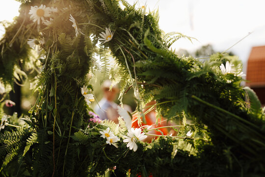 Close-up of maypole