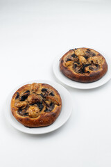 porcelain pizza on white background