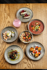 healthy food on a wooden table