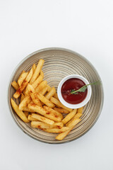 delicious breakfast on a plate on a white background