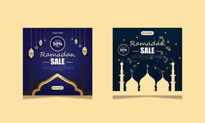 Ramadan social media post template and sale