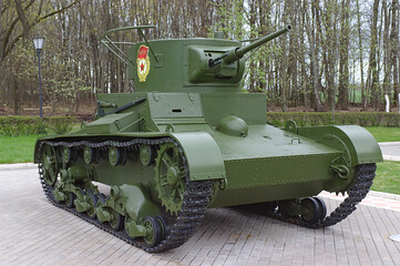 an old tank at a war memorial