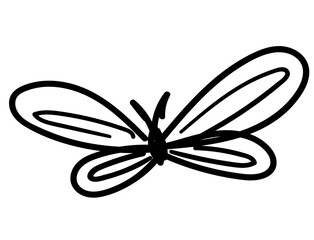 butterfly icon hand drawing doodle illustration illustration. fauna nature element. insect drawing
