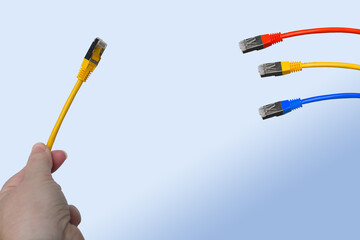 close-up of colored Cable for connecting inverter control panel, VE-Interface MK3-USB and VE.Bus...