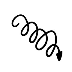 curve curved spiral arrow doodle hand drawn. vector illustration