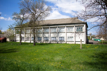 Obraz premium Modern buildings constructions and old buildings of mechanical tractor brigades Ukraine