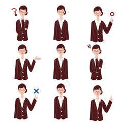 メガネをかけたビジネスウーマン 表情