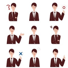 メガネをかけたビジネスマン　表情
