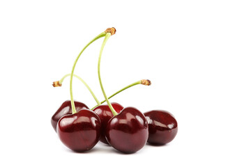 Fruits of a sweet cherry on white background.