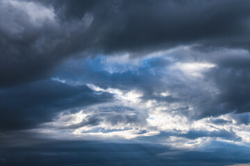 Naklejka na ściany i meble Cloudy stormy sky at the Mediterranean 