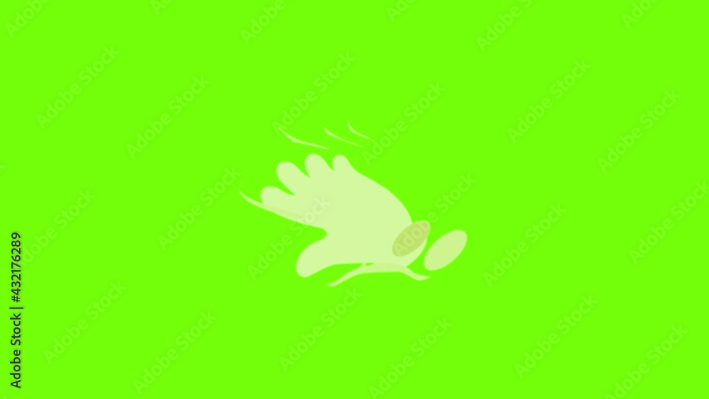 Poster hand cursor icon animation cartoon object on green screen background