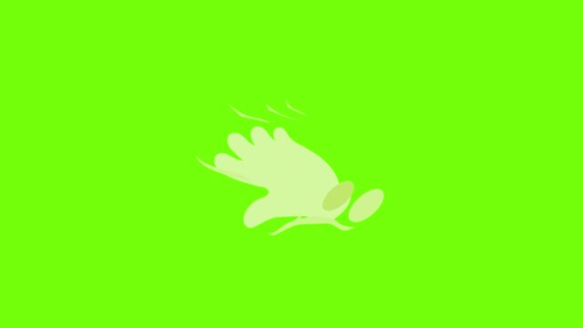 Hand cursor icon animation cartoon object on green screen background