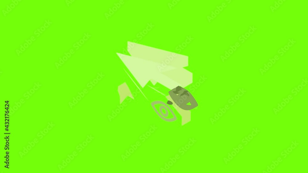 Aufkleber eye cursor icon animation cartoon object on green screen background