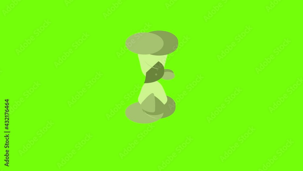 Poster loading hourglass cursor icon animation cartoon object on green screen background