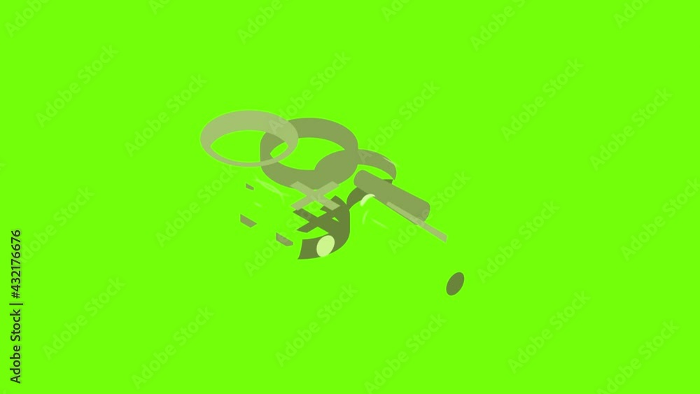 Poster zoom in cursor icon animation cartoon object on green screen background