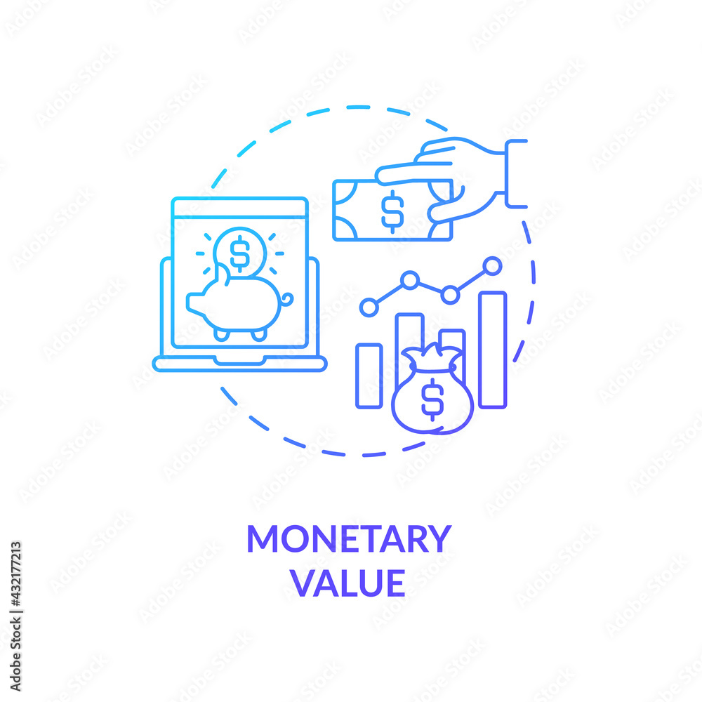 Poster monetary value concept icon. rfm model analysis idea thin line illustration. low-value purchasers. a
