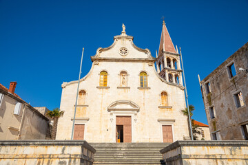 Fototapeta na wymiar Historic church in Milna on Brac island, Dalmatia, Croatia