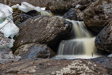 water flowing over rocks