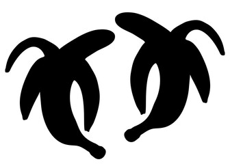 Peeled bananas in a set. Vector image.