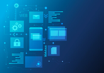 Software processing system Abstract technology background