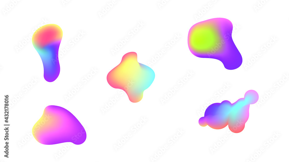 Poster abstract set liquid color collection geometric shapes fluid gradient dynamic elements banner logo ve
