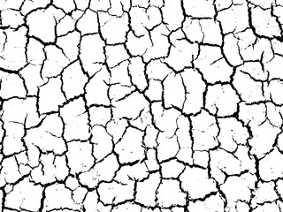  Background from cracks, scratches, chips. Grunge texture black and white.  Vector illustration.