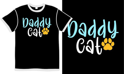 daddy cat, funny meow, father love, vector illustration, t shirt design concept