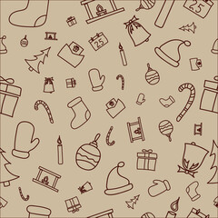 Christmas and New Year pattern background